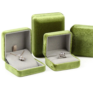 Green Velvet Jewelry Storage Box for Women