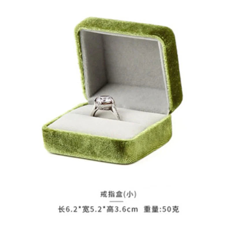 Green Velvet Jewelry Storage Box for Women