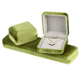Green Velvet Jewelry Storage Box for Women