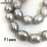 Gray Pearl Bangle Bracelet Semi Baroque Irregular Shape Freshwater Pearls