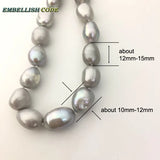 Gray Pearl Bangle Bracelet Semi Baroque Irregular Shape Freshwater Pearls