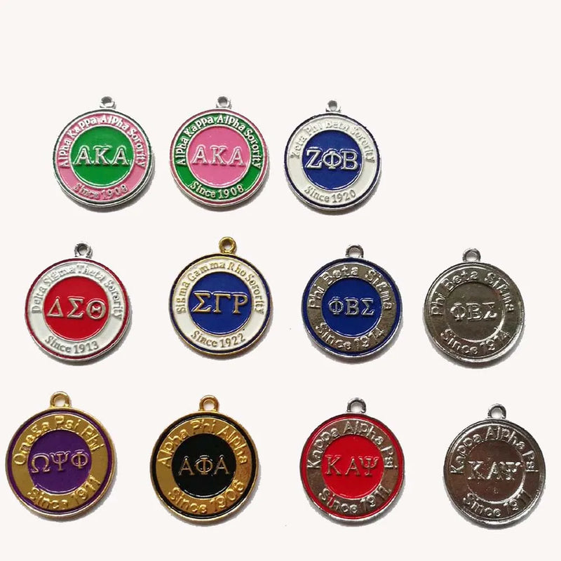 Greek Sorority Round Charms Sisterhood Pendant