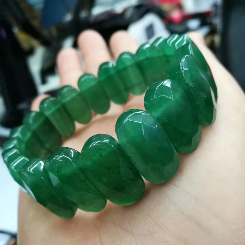 Green Aventurine Jade Stone Beads Bracelet Natural Gemstone