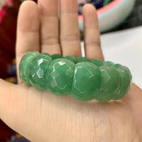 Green Aventurine Jade Stone Beads Bracelet Natural Gem Stone Bangle