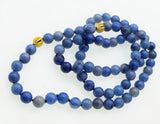 Green Jade Round Bead Necklace 30 Inch for Women