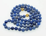 Green Jade Round Bead Necklace 30 Inch for Women