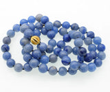 Green Jade Round Bead Necklace 30 Inch for Women