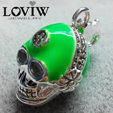 Green Skull Earphone Charm Pendant for Bracelet European Punk Jewelry