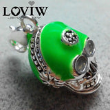 Green Skull Earphone Charm Pendant for Bracelet European Punk Jewelry