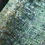Green Fluorite Square Faceted 4-4.5mm Loose Beads for DIY Jewelry Making