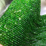Green Hiddenite Round Faceted 2/3/4mm Nature for Jewelry Necklace