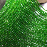 Green Hiddenite Round Faceted 2/3/4mm Nature for Jewelry Necklace