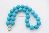 Green Howlite Turquoise Round 16mm Necklace Beads 18inch