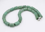 Green Jade Pillar 10x14mm Necklace 18in Beads Nature Woman