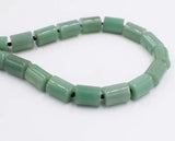 Green Jade Pillar 10x14mm Necklace 18in Beads Nature Woman