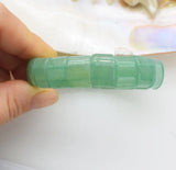 Green Jade Square Bead Bracelet 7.5 Inch