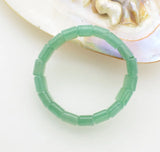 Green Jade Square Bead Bracelet 7.5 Inch