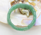 Green Jade Square Bead Bracelet 7.5 Inch