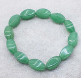 Green Jade Wave Bracelet 8x16mm 7.5inch Beads Nature