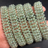 Green Prehnite 3mm Round Bracelet 7.5 Inch Beads Nature