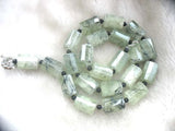 Green Prehnite Faceted Pillar Agate Necklace 19inch Nature Woman