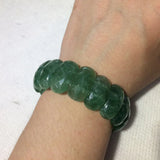 Green Strawberry Quartz Stone Beads Bracelet Gemstone Bangle for Women