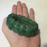 Green Strawberry Quartz Stone Beads Bracelet Gemstone Bangle for Women