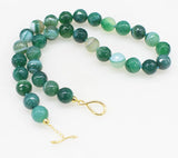 Green/Red Veins Agate 12MM Necklace
