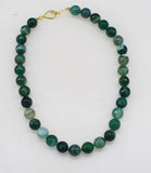 Green/Red Veins Agate 12MM Necklace