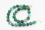 Green/Red Veins Agate 12MM Necklace