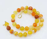 Green/Red Veins Agate 12MM Necklace