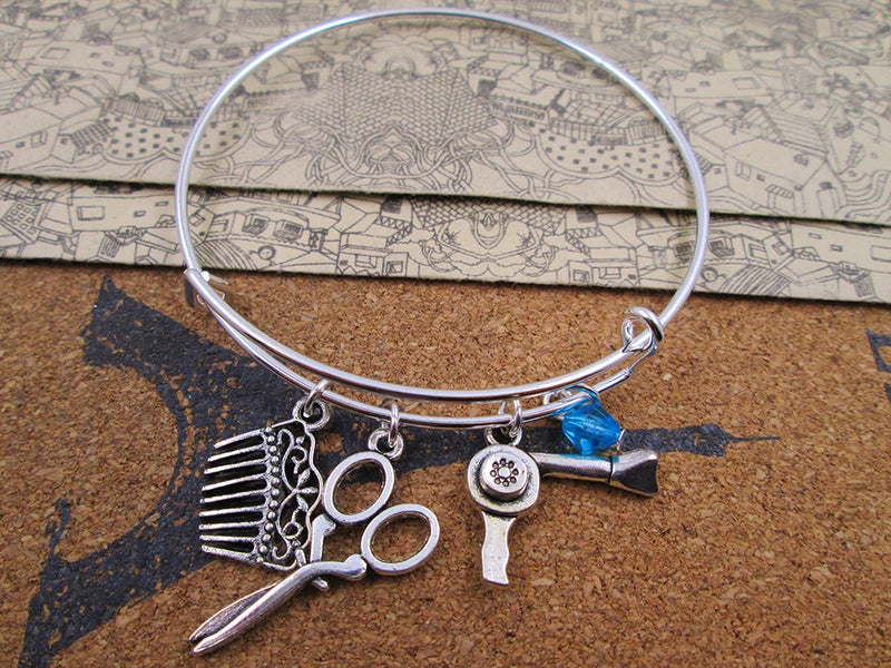 Hairdresser Charm Bangle Gift Birthday