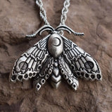 Halloween Dead Head Skull Pendant Moth Necklace Women Metal Chain