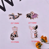 50pcs Halloween Alloy Drop Oil Animal Floating Locket Charms DIY Jewelry