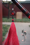Chinese Vintage Natural Stone Tassel Bead Pendant for Hanfu Cheongsam