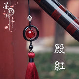 Chinese Vintage Natural Stone Tassel Bead Pendant for Hanfu Cheongsam