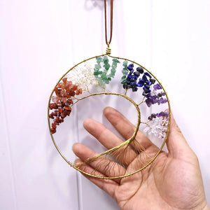 Copper Wire Wrap Tree Life Chakra Pendant
