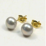 9-10mm South Sea Gray Stud Pearl Earring