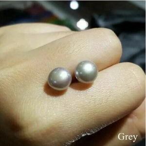 9-10mm South Sea Gray Stud Pearl Earring