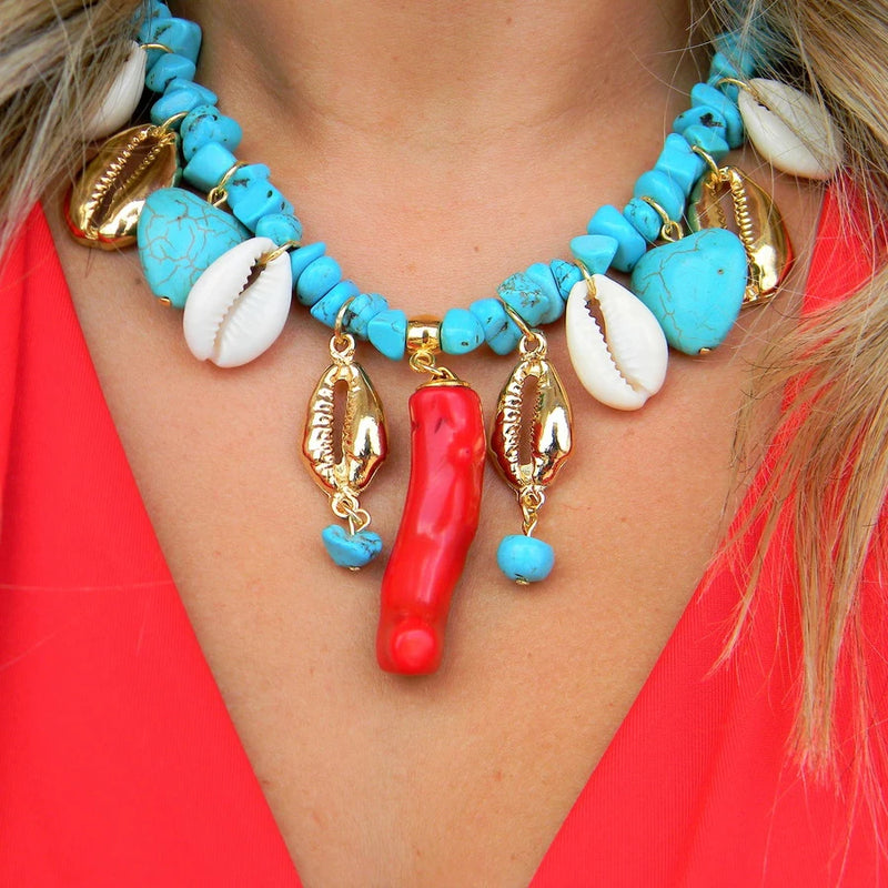 Boho Bohemian Conch Pearl SIRENNA NECKLACE