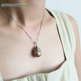 Baroque Pearl Flameball Pendant Necklace 16'' 18'' Box Chain Lady
