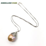 Baroque Pearl Flameball Pendant Necklace 16'' 18'' Box Chain Lady