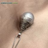 Baroque Pearl Flameball Pendant Necklace 16'' 18'' Box Chain Lady