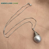 Baroque Pearl Flameball Pendant Necklace 16'' 18'' Box Chain Lady