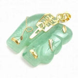 Green Bead Amulet Pendant Necklace for Women