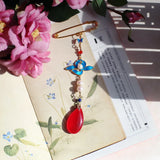 Nature Jade Cloisonne Tea Ceremony Chi-Pao Pendant Hanging Decoration
