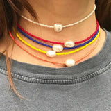 Freshwater Pearl Choker Necklace Boho Beaded Jewelry