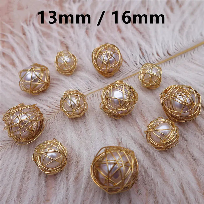 Vintage Knit Weave Glass Pearl Beads Earring Drops 30pcs
