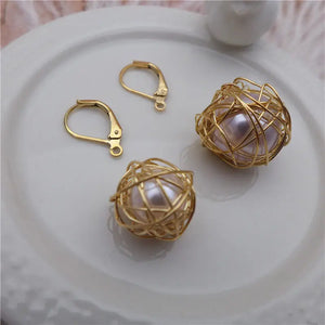 Vintage Knit Weave Glass Pearl Beads Earring Drops 30pcs