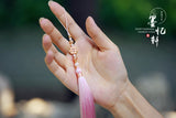 Vintage Pink Cloisonne Tassel Pendant for Hanfu Dress